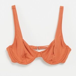 Rhythm underwire bikini top in Coral/Terracotta